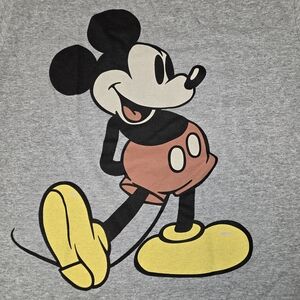 Disney Mickey Mouse Large Tshirt Grey Short Sleeve Crew Neck Graphic Tee Men's